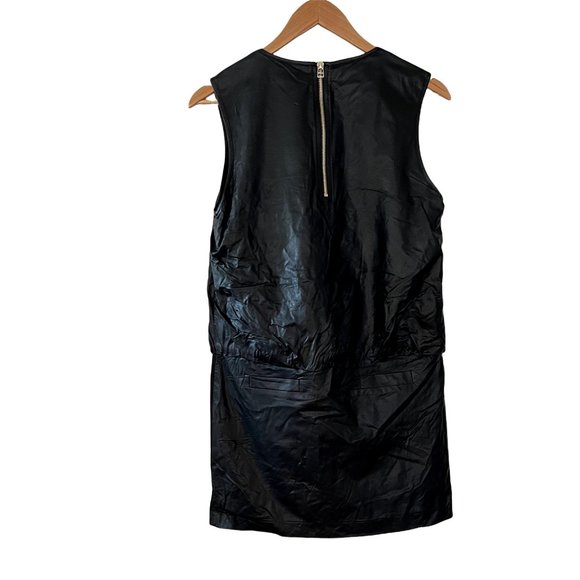 NWT See U Soon Faux Leather Sleeveless Mini Dress Mod 60's Inspired Pock… - Picture 2 of 13